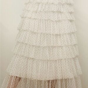 Tulle White Tiered Maxi Skirt